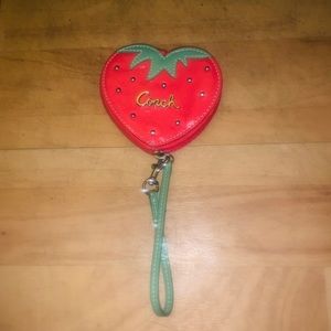 Coach strawberry coin purse